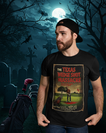 THE TEXAS WEDGE SHOT MASSACRE T-Shirt - Starring VINCENT SLICE- Golf Noir Signature Apparel