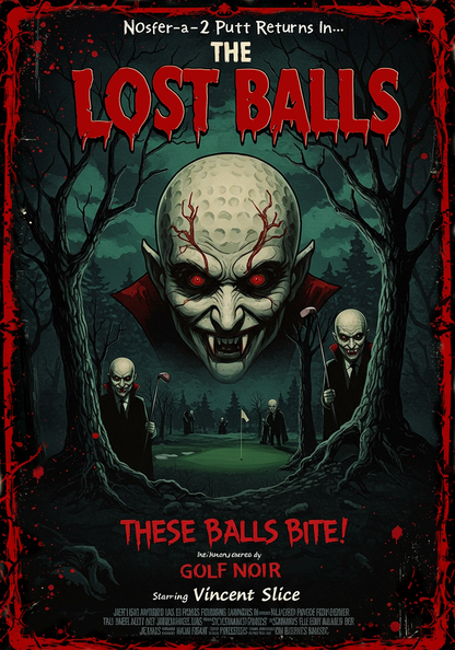 THE LOST BALLS T-Shirt - Starring VINCENT SLICE- Golf Noir Signature Apparel