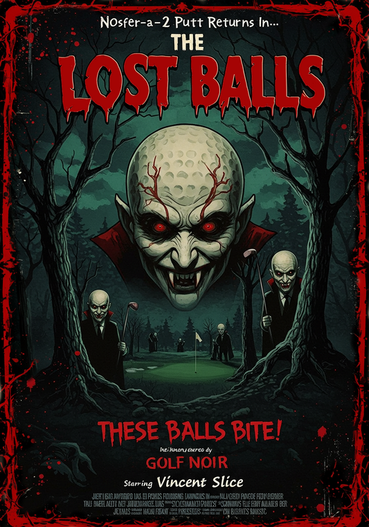 THE LOST BALLS T-Shirt - Starring VINCENT SLICE- Golf Noir Signature Apparel