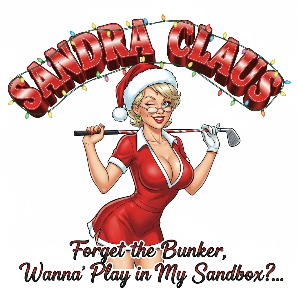 SANDRA CLAUS Christmas Sweatshirt - Forget the Bunker, Wanna Play in My Sandbox?..