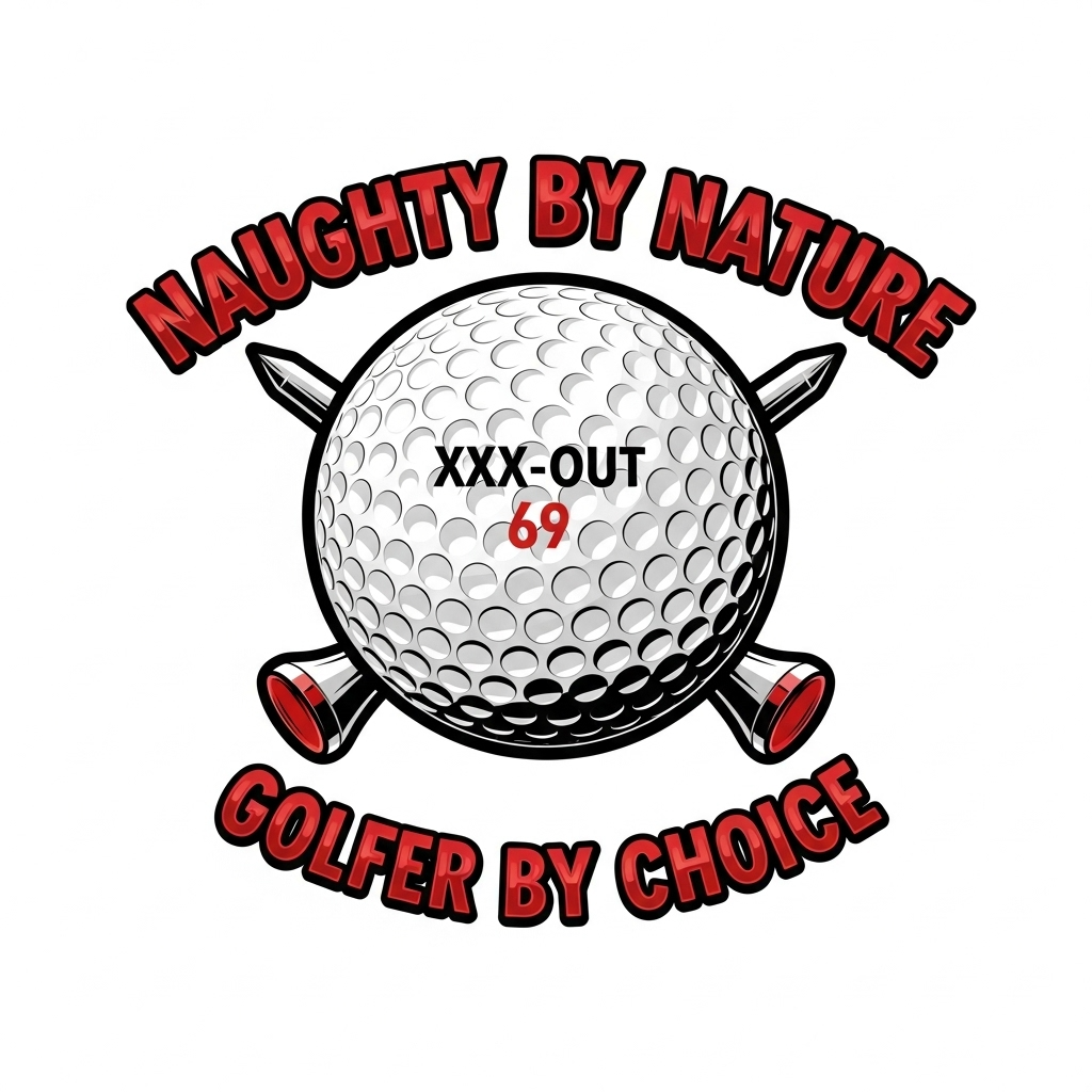 Naughty by Nature, Golfer by Choice T-Shirt - XXX-OUT Design Signature Apparel