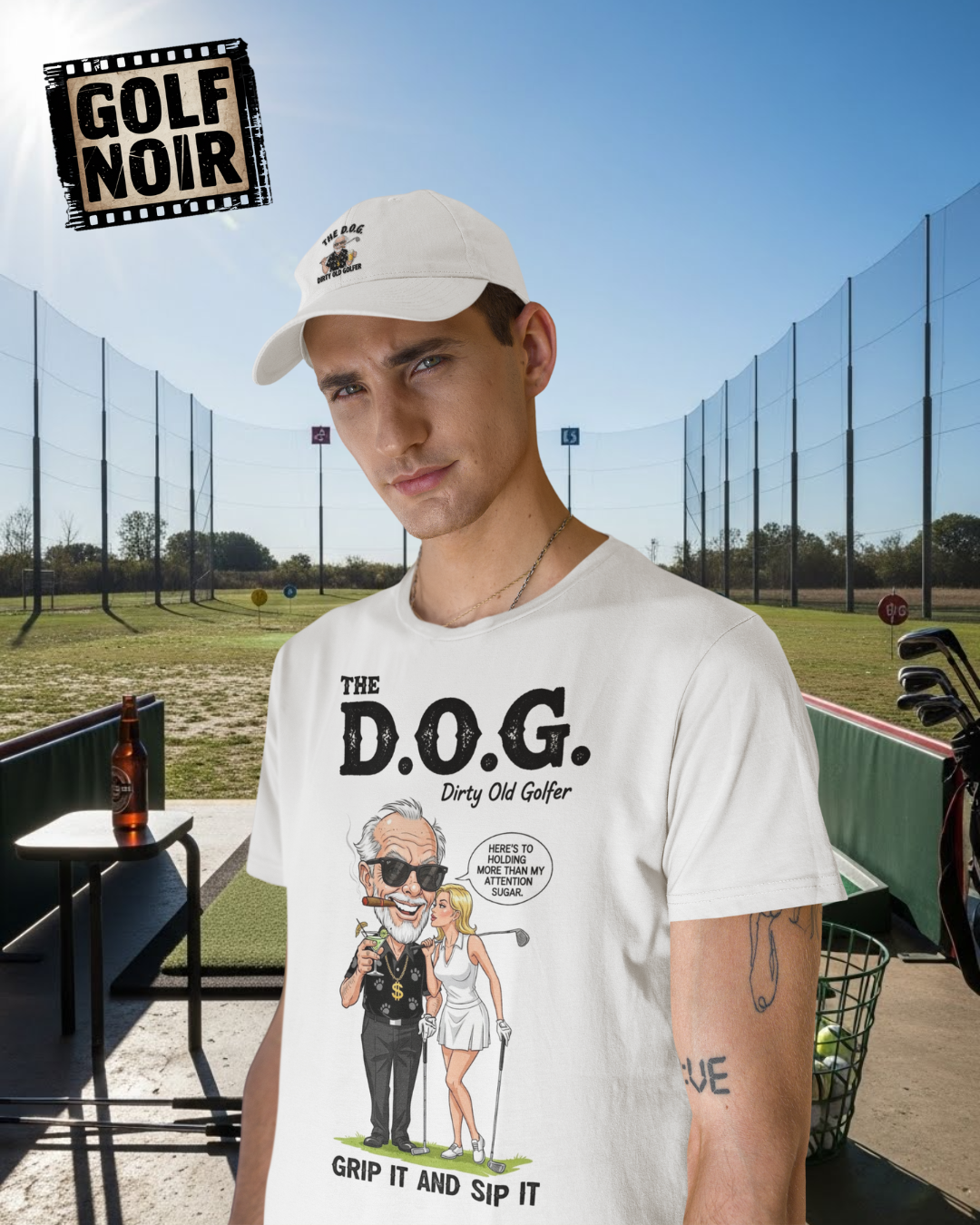 The D.O.G. Golf T-Shirt — 'Grip It and Sip It'