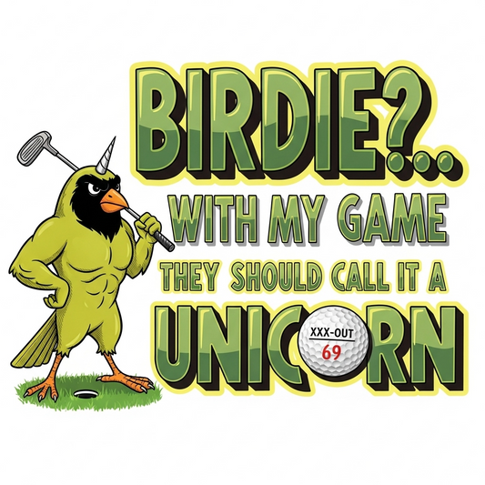 Birdie - Unicorn Golf T-Shirt - XXX-OUT Design Signature Apparel