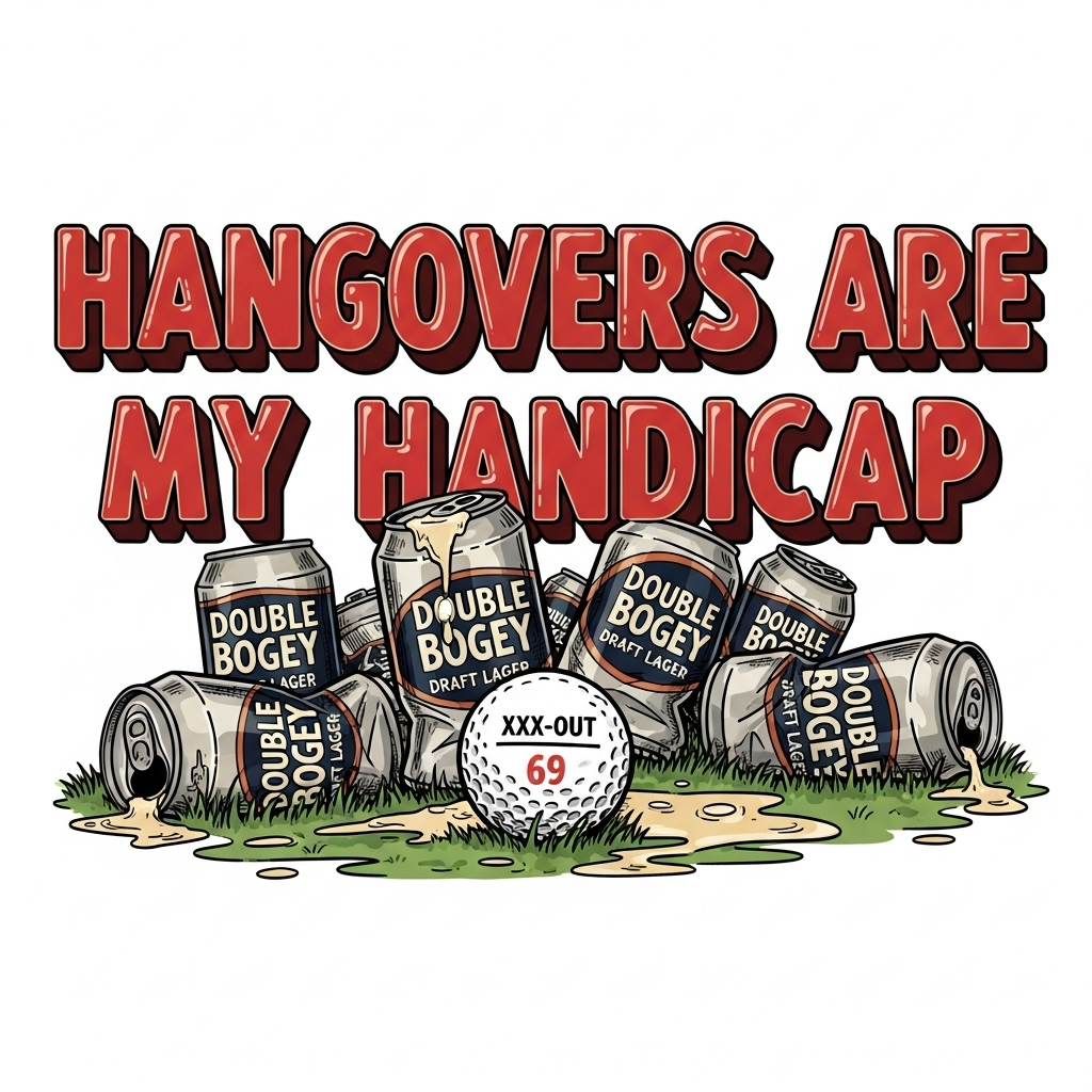 Hangovers Are My Handicap T-Shirt — XXX-OUT Design Signature Apparel