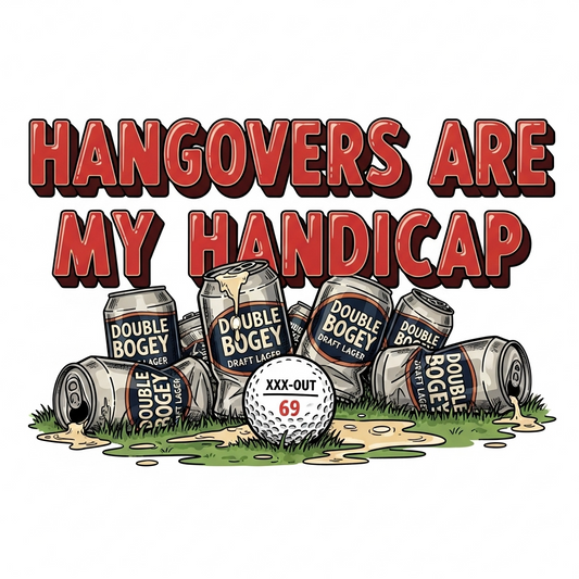 Hangovers Are My Handicap T-Shirt — XXX-OUT Design Signature Apparel