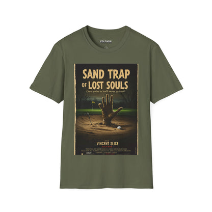 SAND TRAP OF LOST SOULS T-Shirt - Starring VINCENT SLICE - Golf Noir Signature Apparel