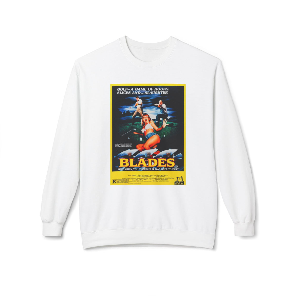 Vintage 'Blades' Movie Poster Sweatshirt — Golf Noir Apparel