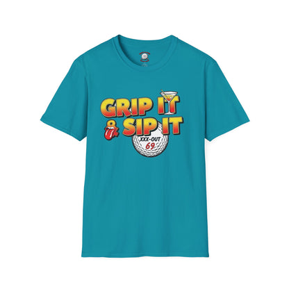 Grip It & Sip It T-Shirt - XXX-OUT Designs Signature Apparel