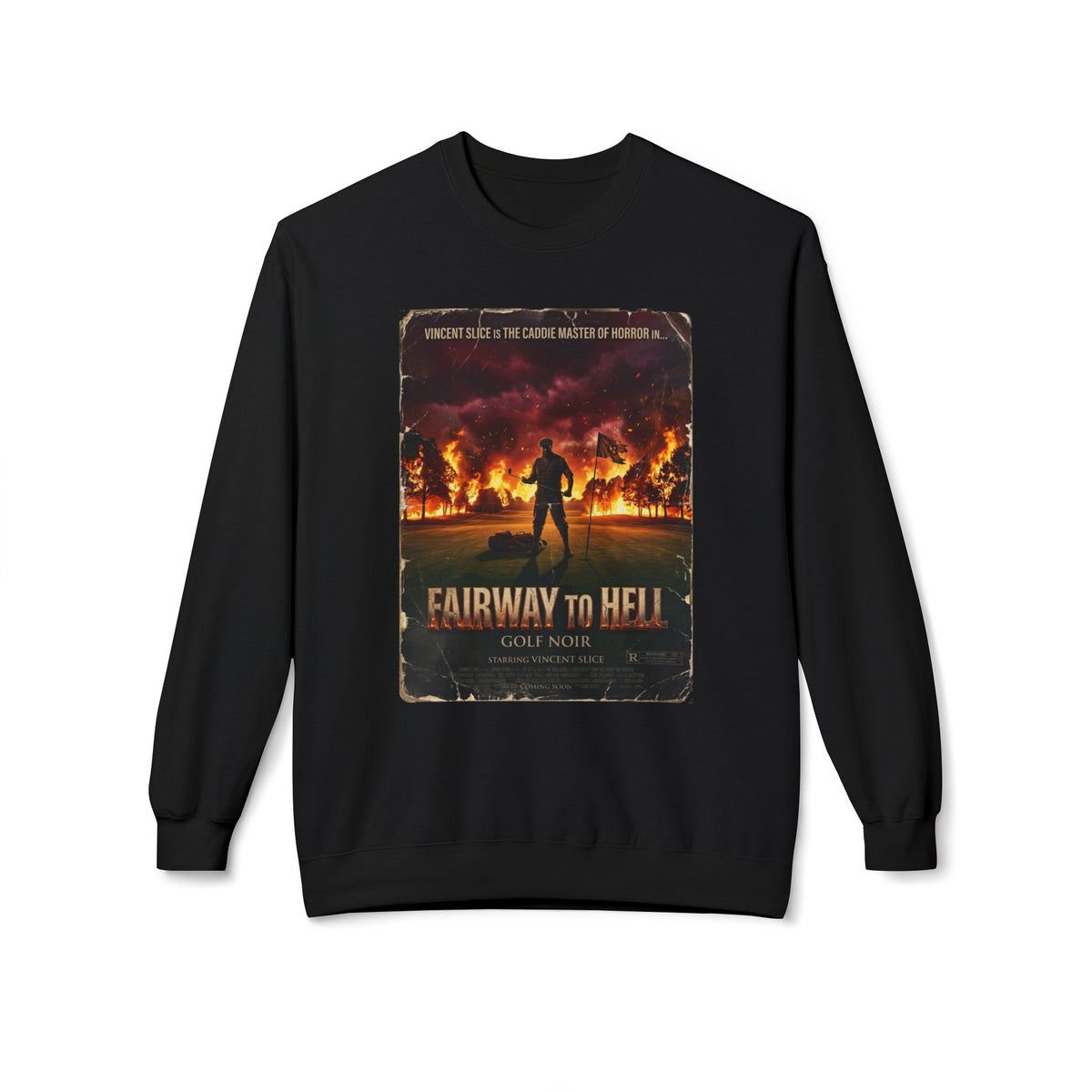 Fairway to Hell Crewneck Sweatshirt – Starring Vincent Slice of GOLF NOIR