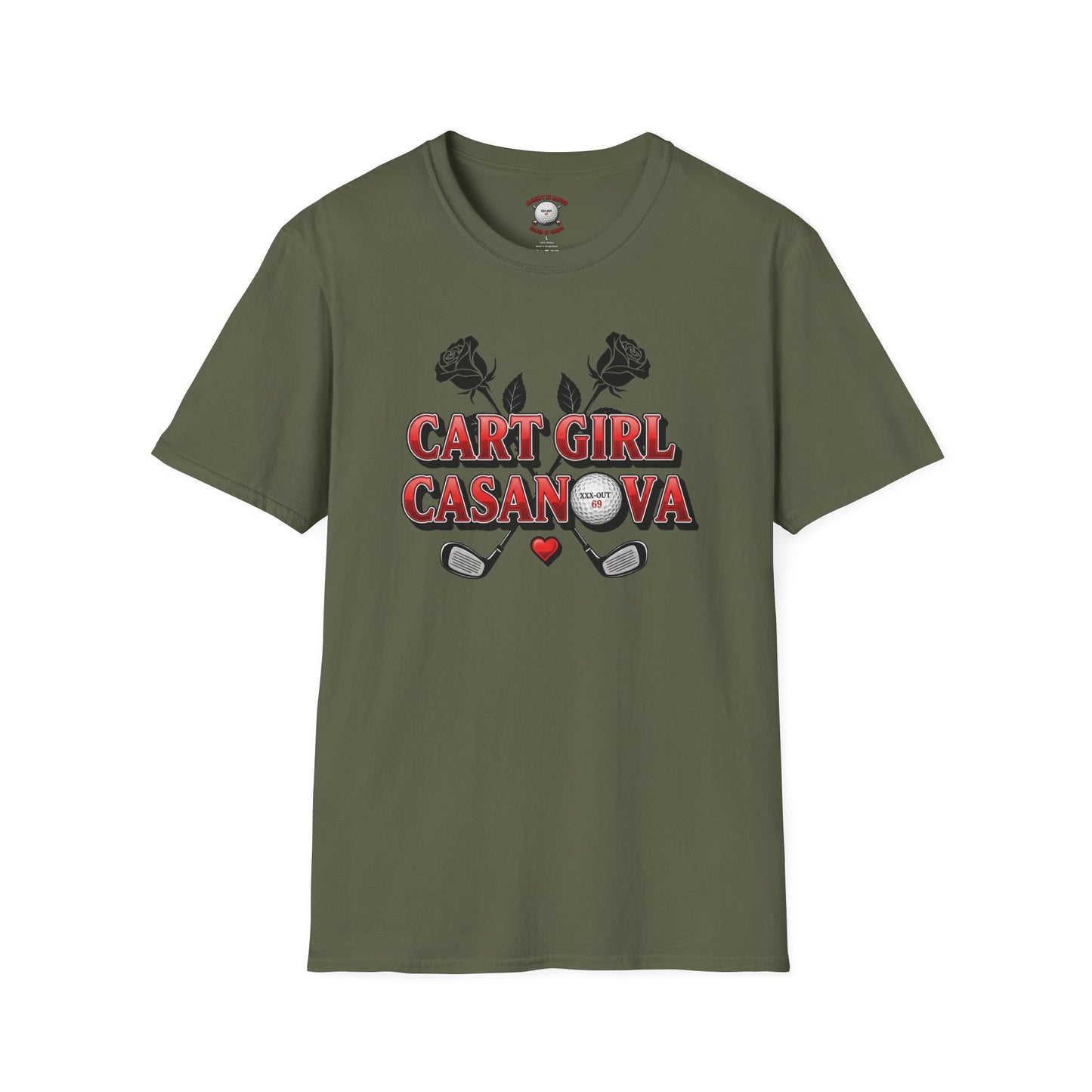 Cart Girl Casanova Golf T-Shirt — XXX-OUT Design Signature Apparel