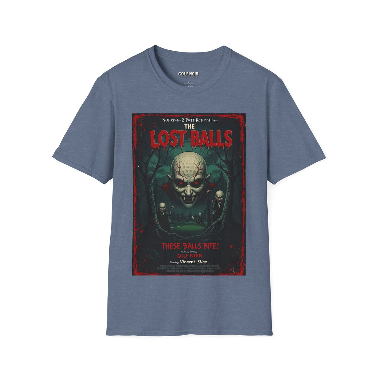 THE LOST BALLS T-Shirt - Starring VINCENT SLICE- Golf Noir Signature Apparel