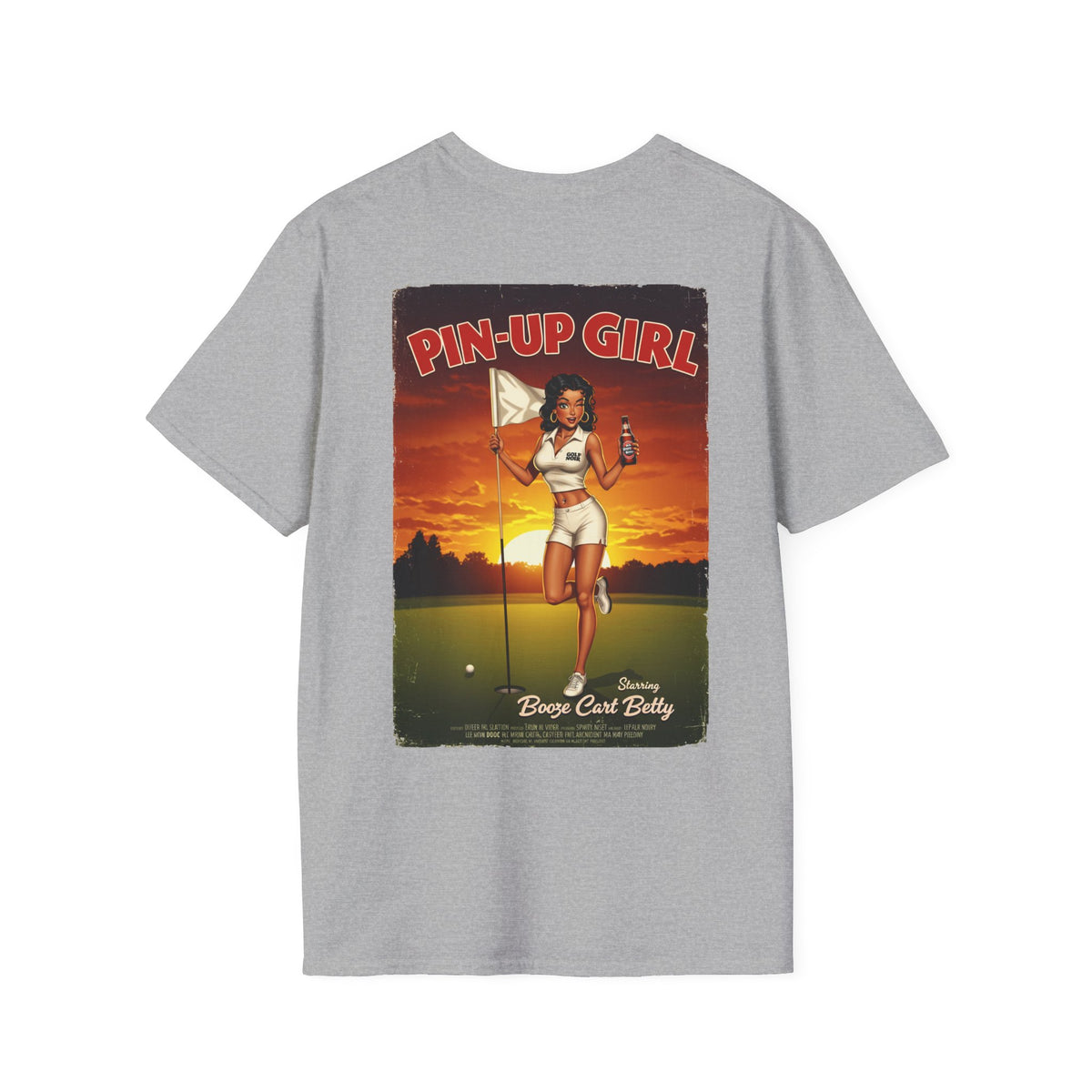 PIN-UP GIRL T-Shirt - Starring BOOZE CART BETTY - Golf Noir Signature Apparel