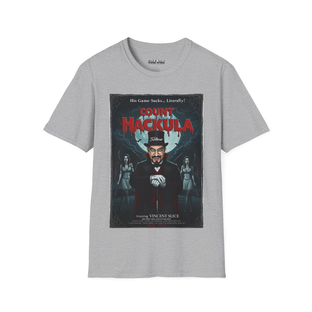 COUNT HACKULA T-Shirt - Starring VINCENT SLICE- Golf Noir Signature Apparel