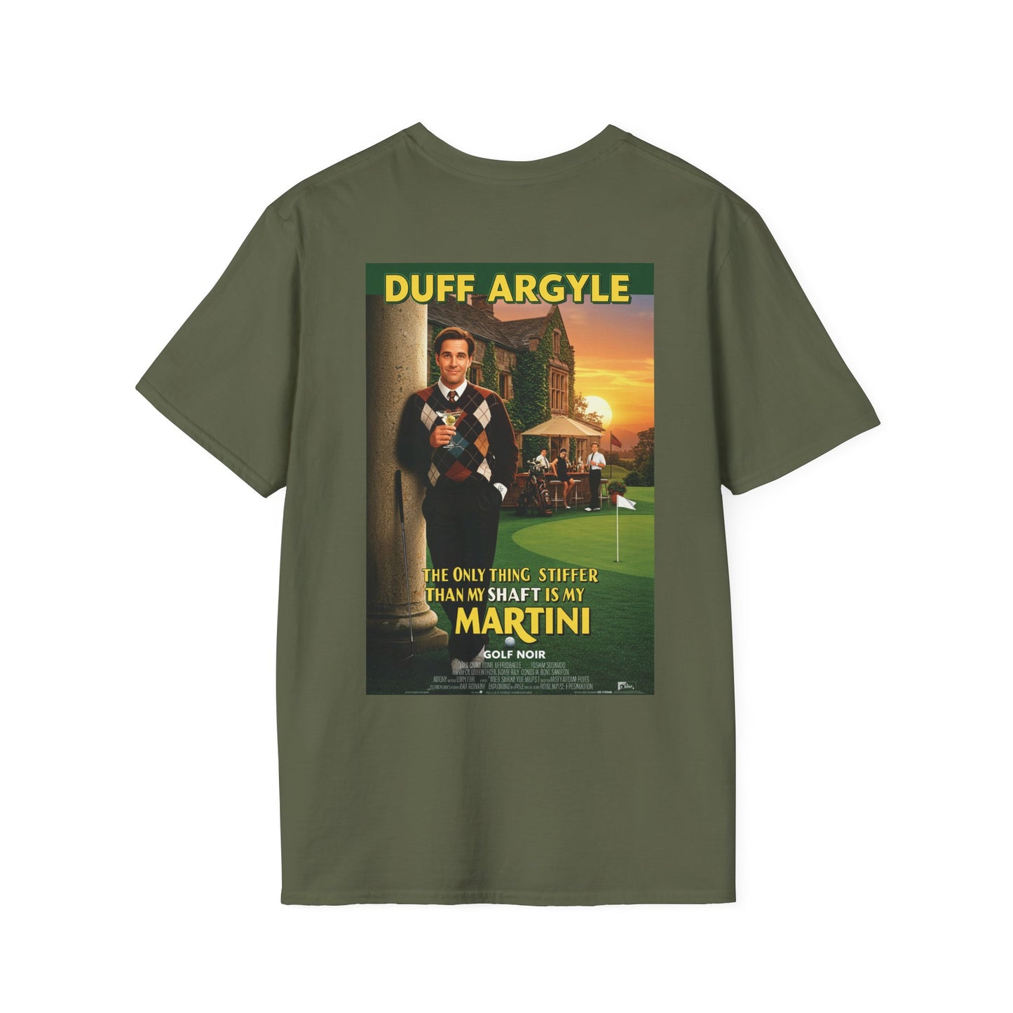 MARTINI SHAFT T-Shirt - Starring DUFF ARGYLE - Golf Noir Signature Apparel