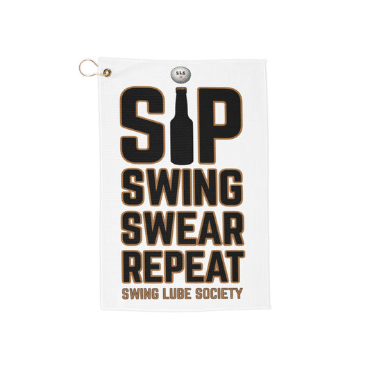 "Sip Swing Swear Repeat" Swing Lube Society Trademark Towel