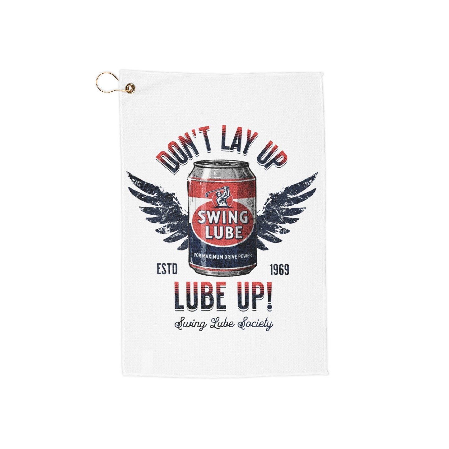 "Don't Lay Up, Lube Up" Vintage Swing Lube Golf Towel - Trademark Towels