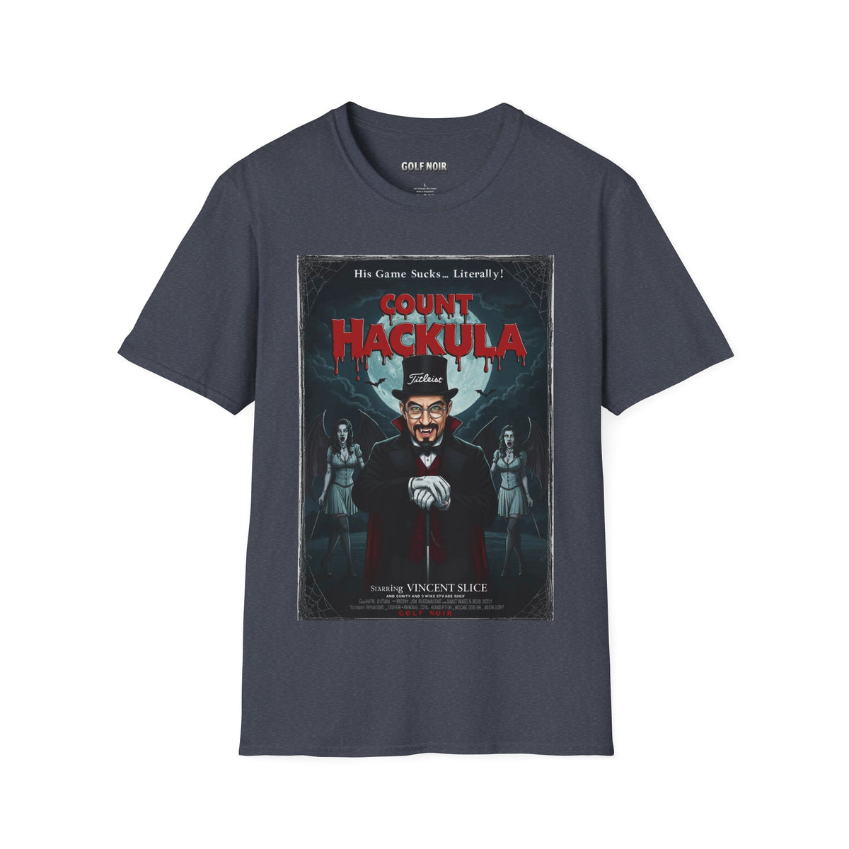 COUNT HACKULA T-Shirt - Starring VINCENT SLICE- Golf Noir Signature Apparel