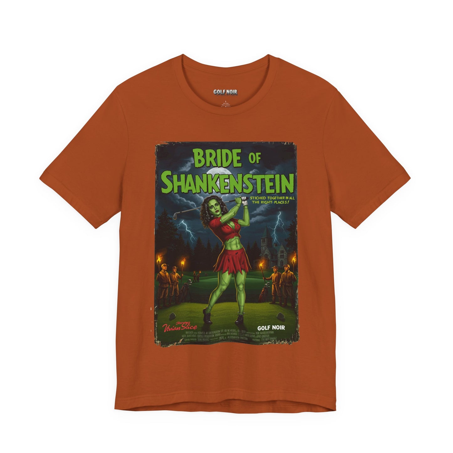 BRIDE OF SHANKENSTEIN T-Shirt - Starring VIVIAN SLICE (A Vincent Slice Design)- Golf Noir Signature Apparel