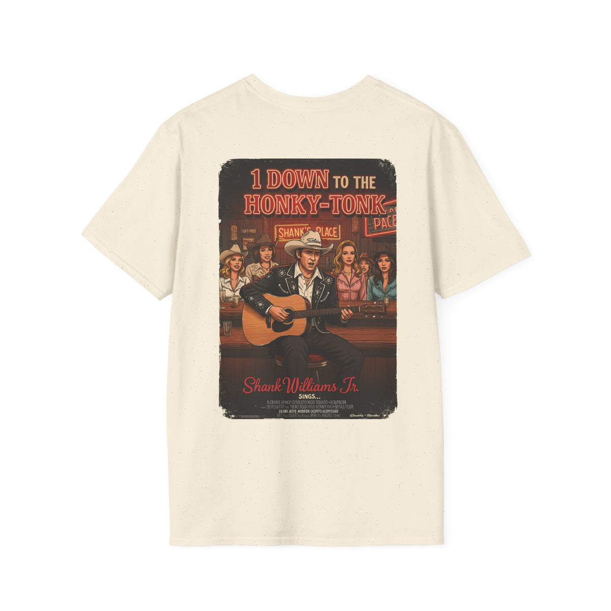1 DOWN TO THE HONKY-TONK T-Shirt - Starring SHANK WILLIAMS JR.- Golf Noir Signature Apparel