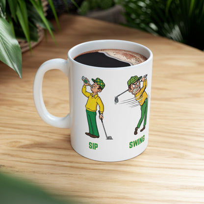 Sip, Swing, Swear, Repeat Golf Mug – Swing Lube Society All World Accessories
