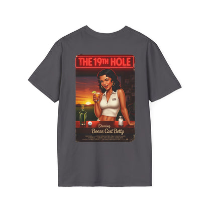 THE 19TH HOLE T-Shirt - Starring BOOZE CART BETTY - Golf Noir Signature Apparel