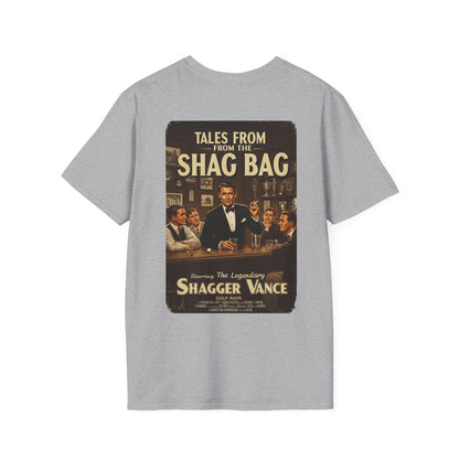 TALES FROM THE SHAG BAG T-Shirt - Starring THE LEGENDARY SHAGGER VANCE- Golf Noir Signature Apparel