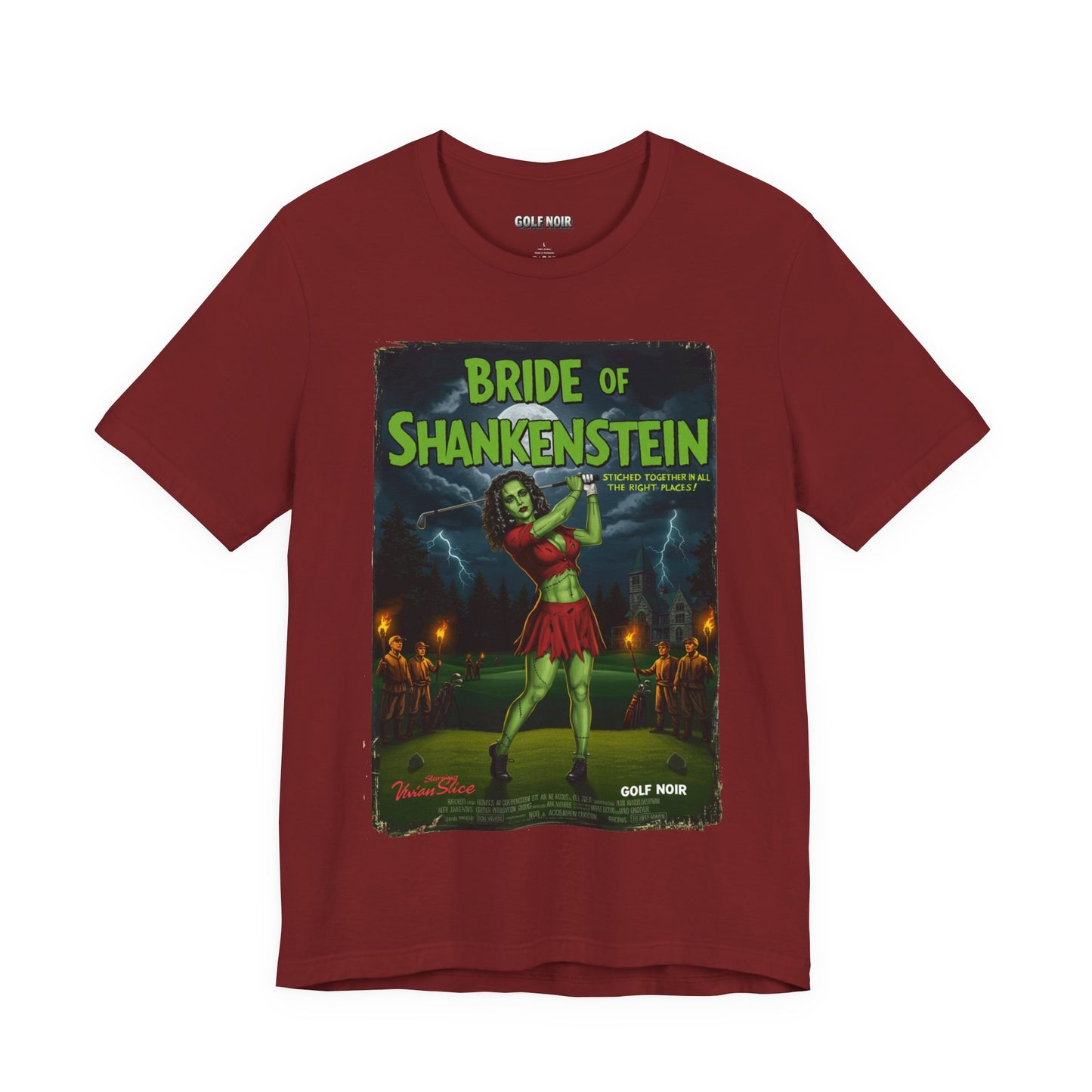 BRIDE OF SHANKENSTEIN T-Shirt - Starring VIVIAN SLICE (A Vincent Slice Design)- Golf Noir Signature Apparel