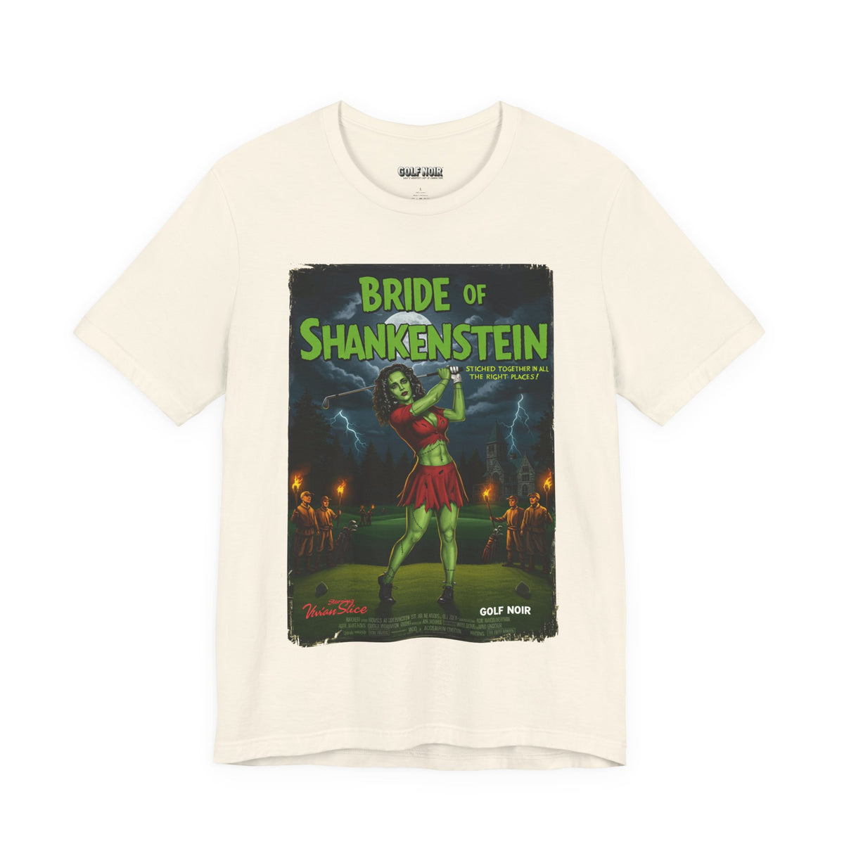 BRIDE OF SHANKENSTEIN T-Shirt - Starring VIVIAN SLICE (A Vincent Slice Design)- Golf Noir Signature Apparel
