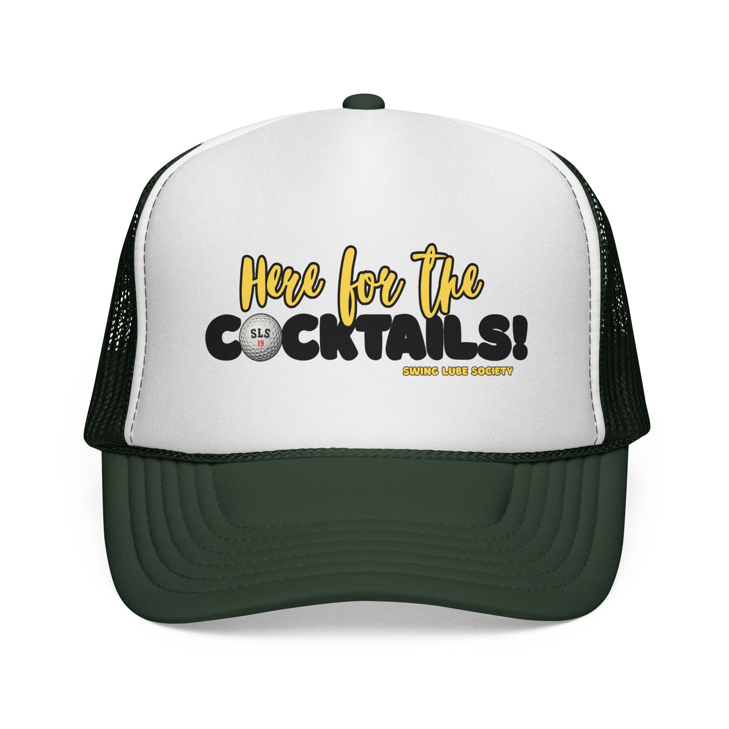 "Here for the Cocktails!" Trucker Cap - Swing Lube Society Headwear