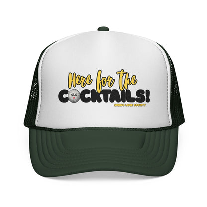 "Here for the Cocktails!" Trucker Cap - Swing Lube Society Headwear