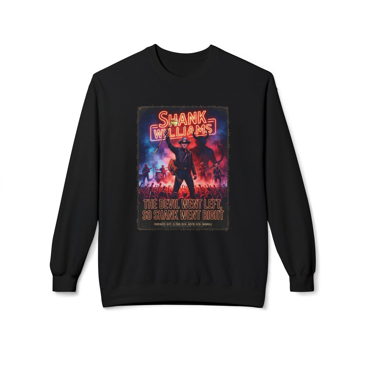 The Devil Went Left Golf Noir Sweatshirt - Shank Williams Apparel
