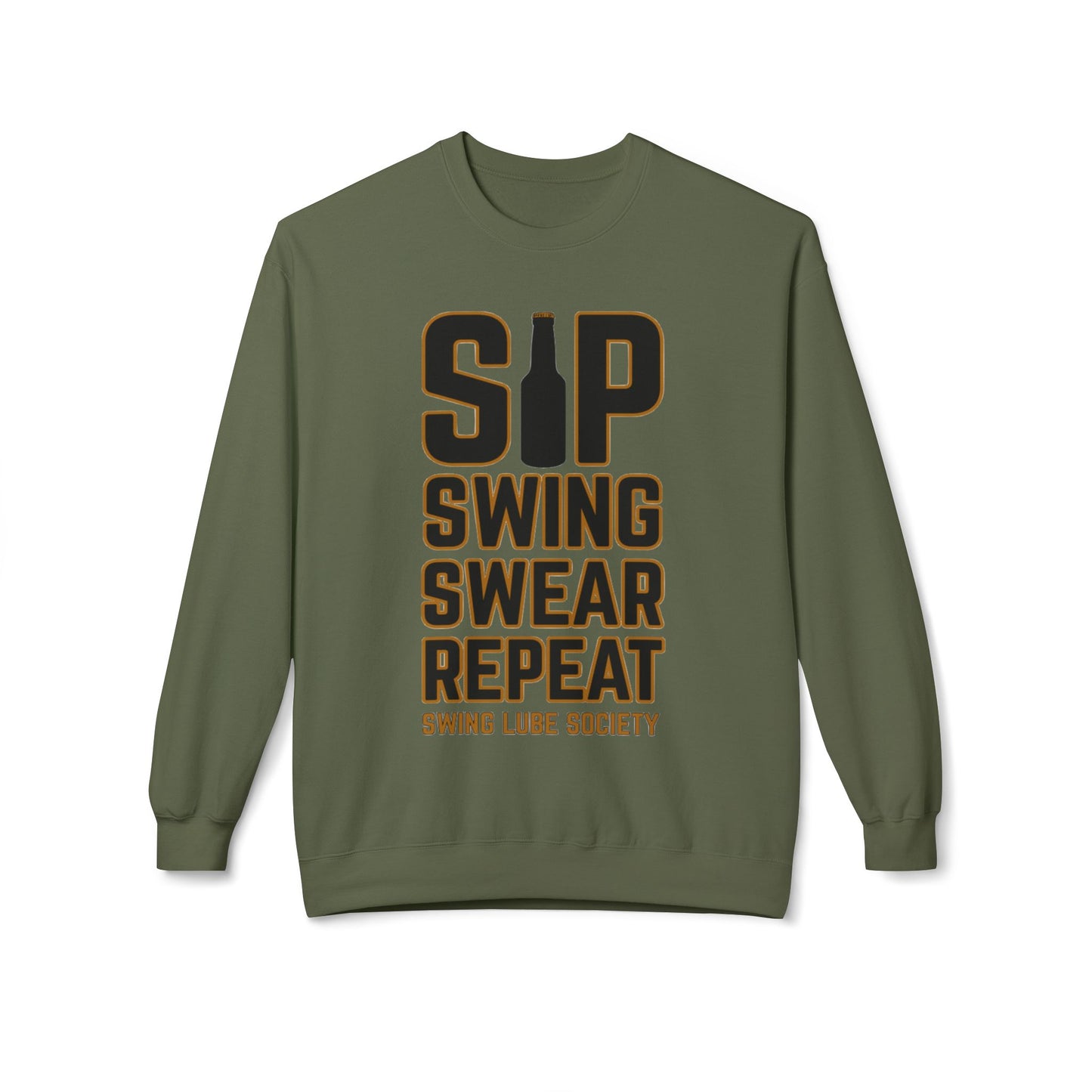 Sip Swing Swear Repeat Crewneck Sweatshirt - Swing Lube Society Signature Apparel