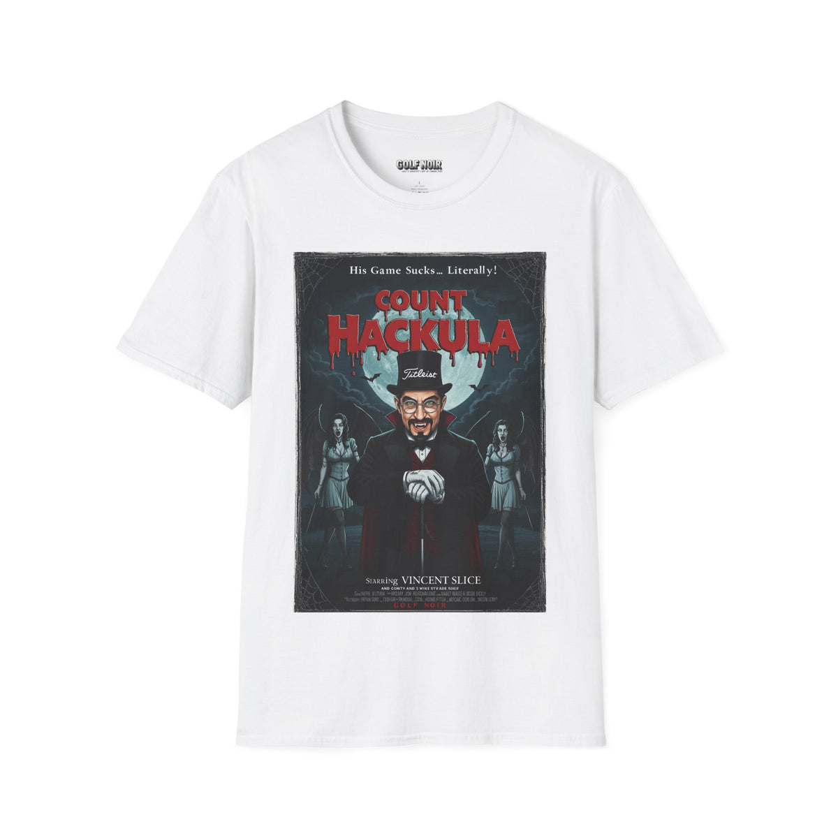 COUNT HACKULA T-Shirt - Starring VINCENT SLICE- Golf Noir Signature Apparel
