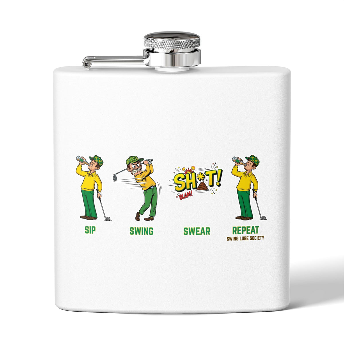 'Sip Swing Swear Repeat' Flask - Swing Lube Society All World Accessories