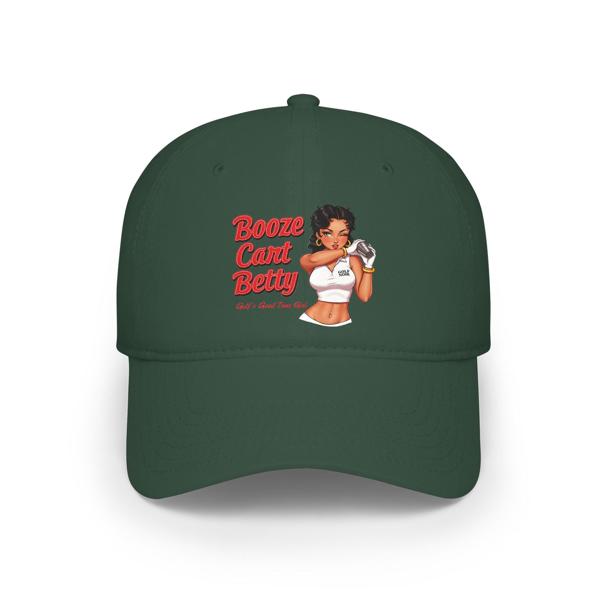 Booze Cart Betty Low Profile Baseball Cap — Golf Noir Statement Headwear