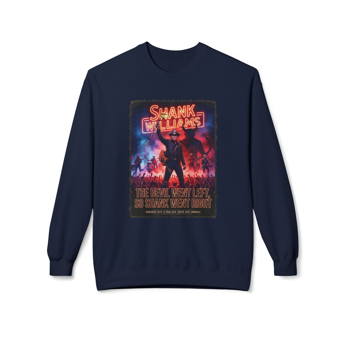 The Devil Went Left Golf Noir Sweatshirt - Shank Williams Apparel