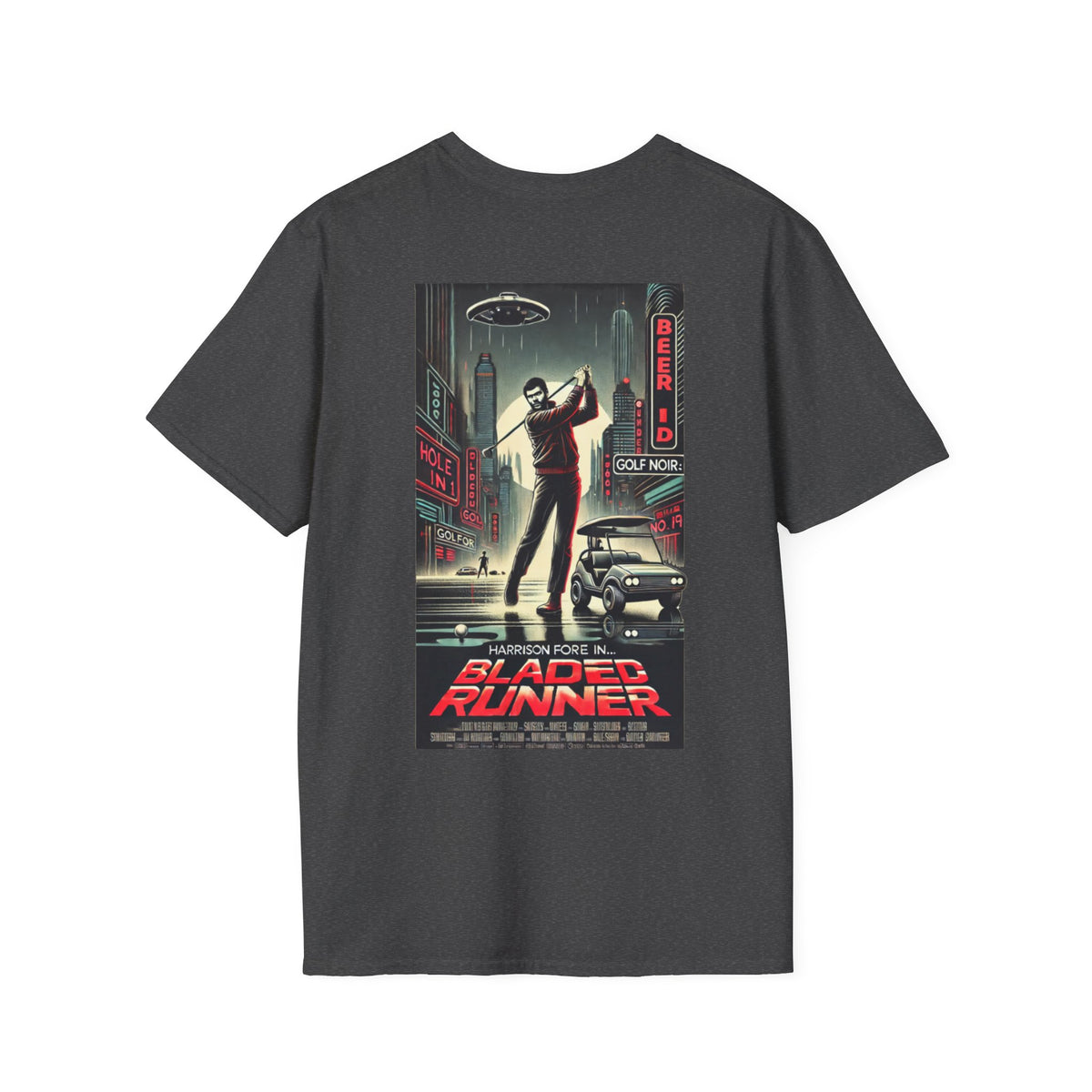 BLADED RUNNER T-Shirt - Starring HARRISON FORE- Golf Noir Signature Apparel