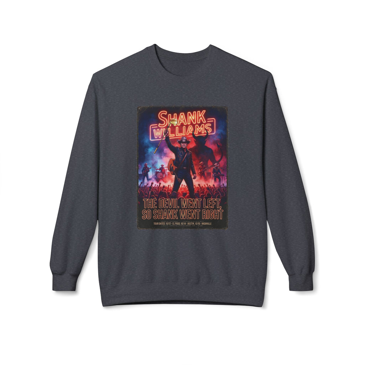 The Devil Went Left Golf Noir Sweatshirt - Shank Williams Apparel