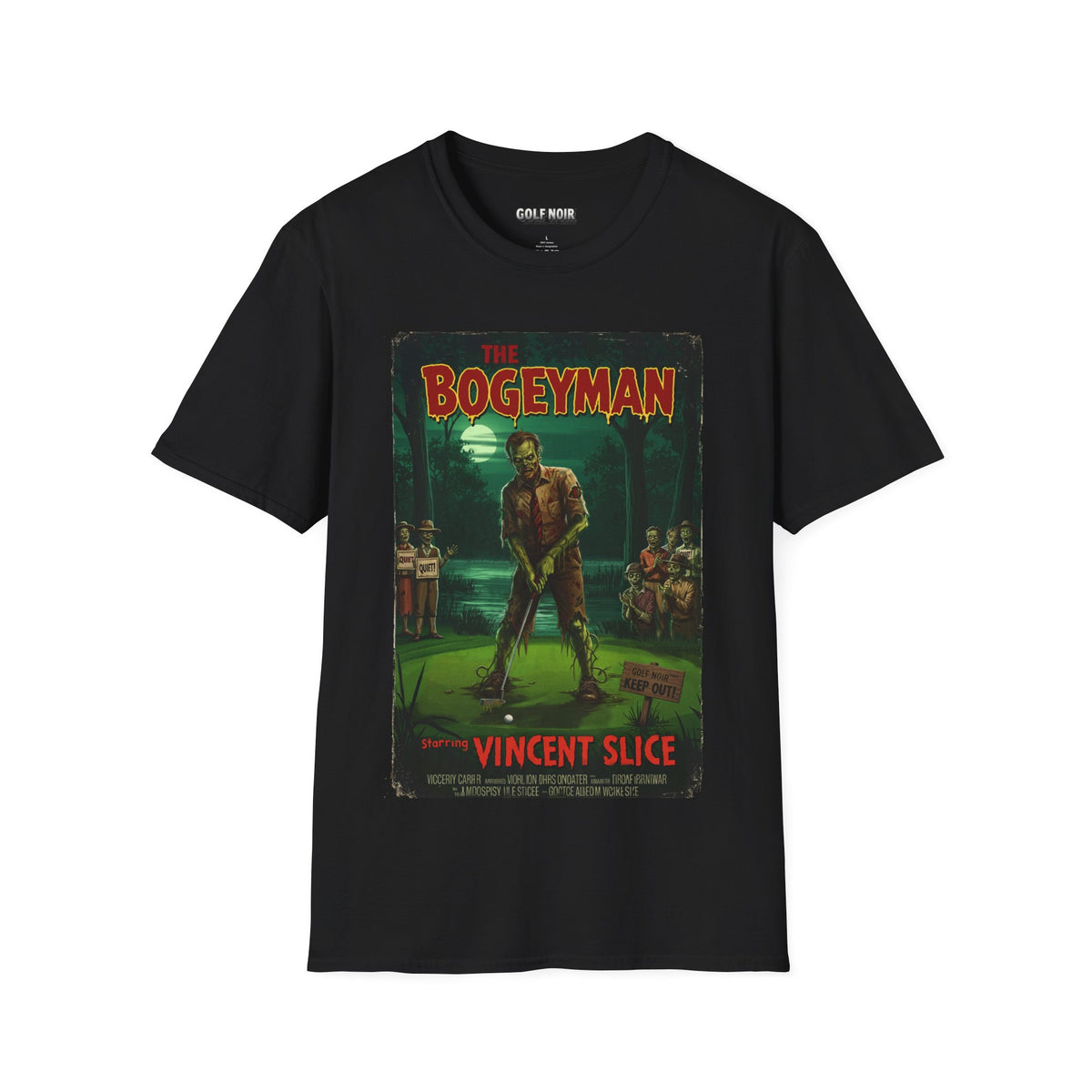 THE BOGEYMAN T-Shirt - Starring VINCENT - Golf Noir Signature Apparel