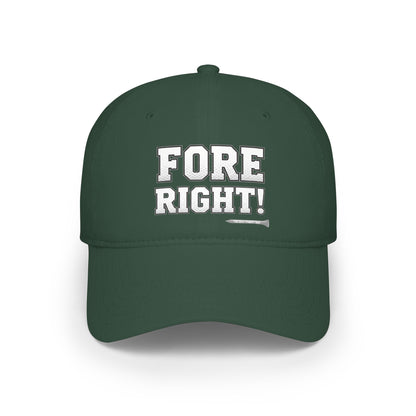 "Fore Right!" Low Profile Golf Hat - Tee Box Trash Talk Signature Headwear