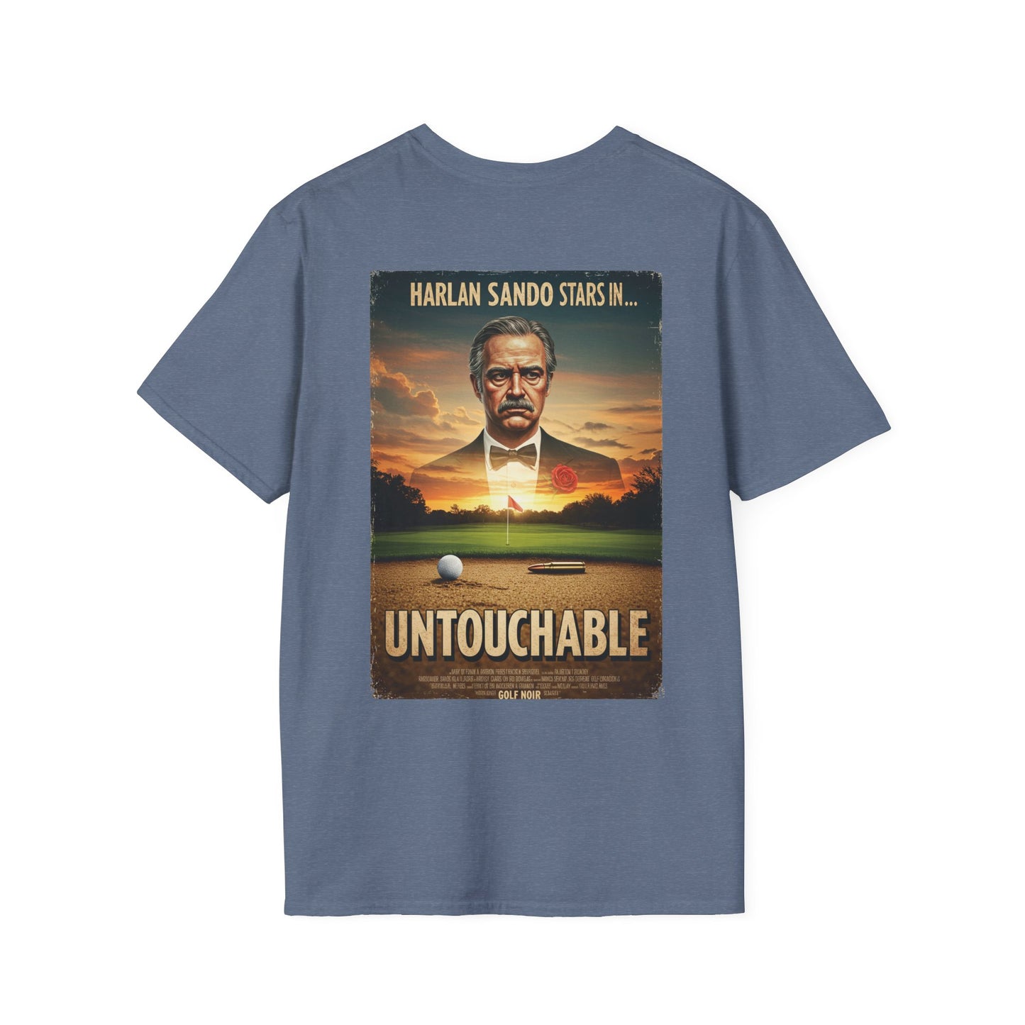 UNTOUCHABLE T-Shirt - Starring HARLAN SAND-O - Golf Noir Signature Apparel