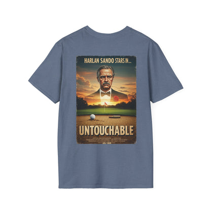 UNTOUCHABLE T-Shirt - Starring HARLAN SAND-O - Golf Noir Signature Apparel