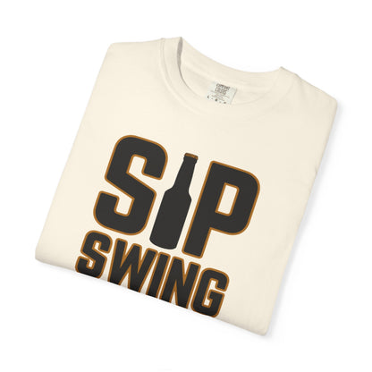 Sip Swing Swear Repeat T‑Shirt — Swing Lube Society Signature Apparel