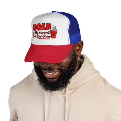 Golf Is My Favorite Drinking Game Trucker Cap - Swing Lube Society Headwear