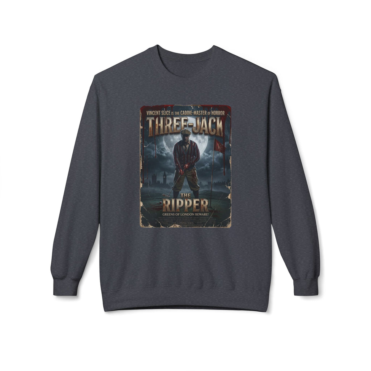 Three-Jack The Ripper Crewneck Sweatshirt - Starring Vincent Slice of GOLF NOIR apparel