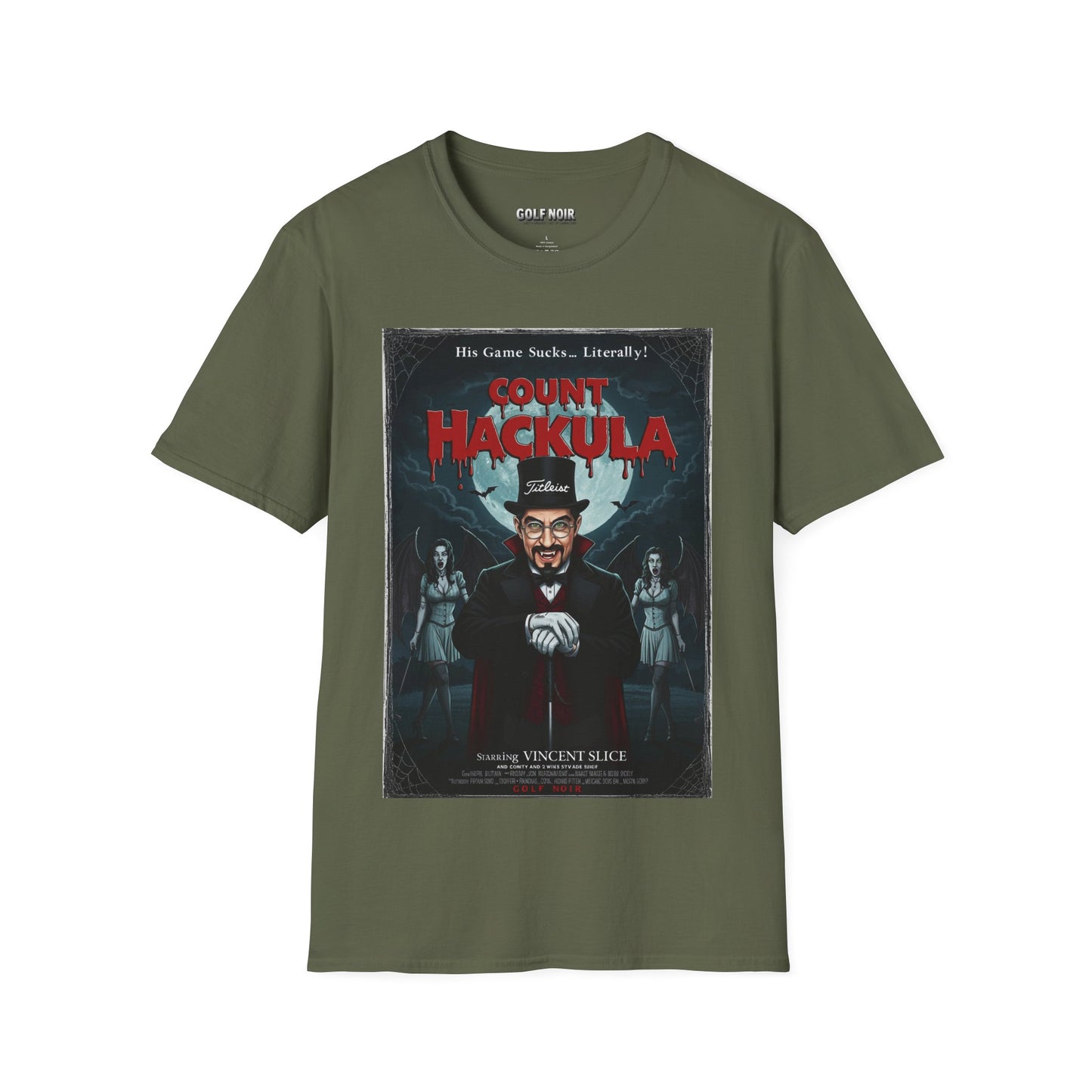 COUNT HACKULA T-Shirt - Starring VINCENT SLICE- Golf Noir Signature Apparel