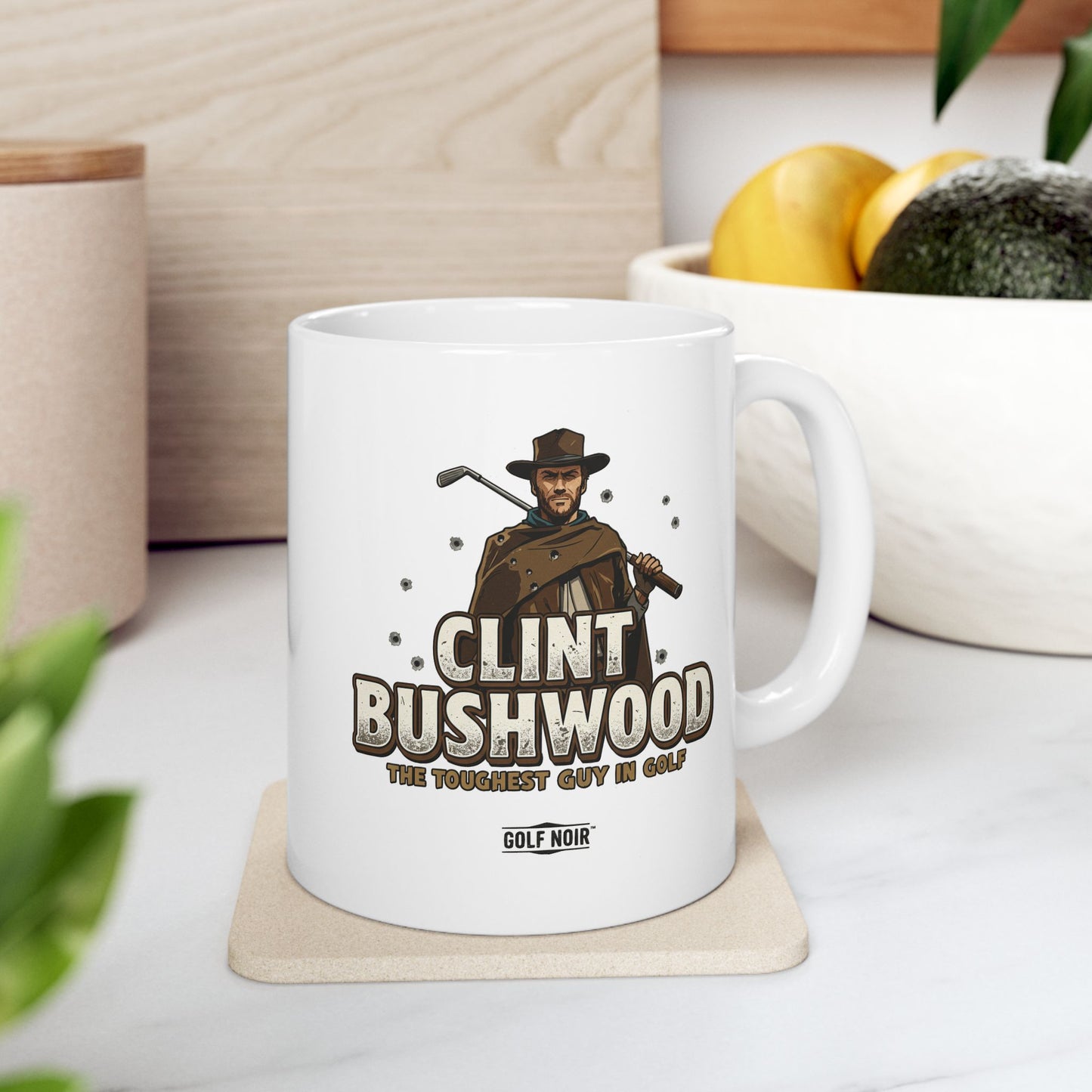 CLINT BUSHWOOD Mug - The Toughest Guy in Golf Accessories