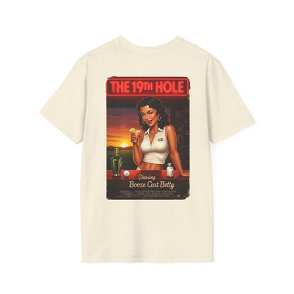 THE 19TH HOLE T-Shirt - Starring BOOZE CART BETTY - Golf Noir Signature Apparel