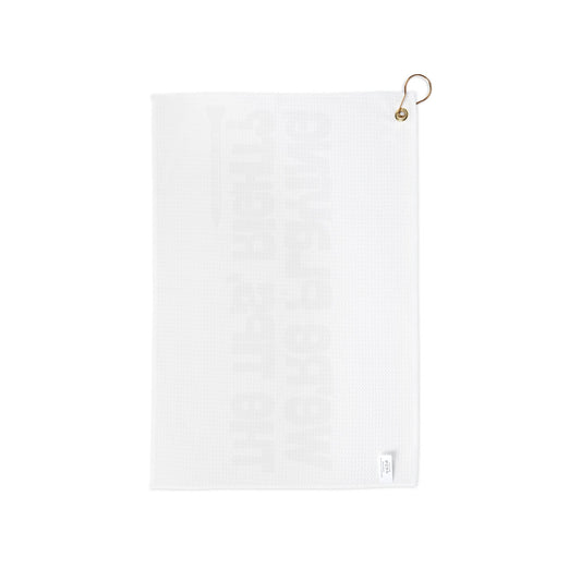 "We're Playing The Tips, Right?" Golf Towel — Tee Box Trash Talk Trademark Towel