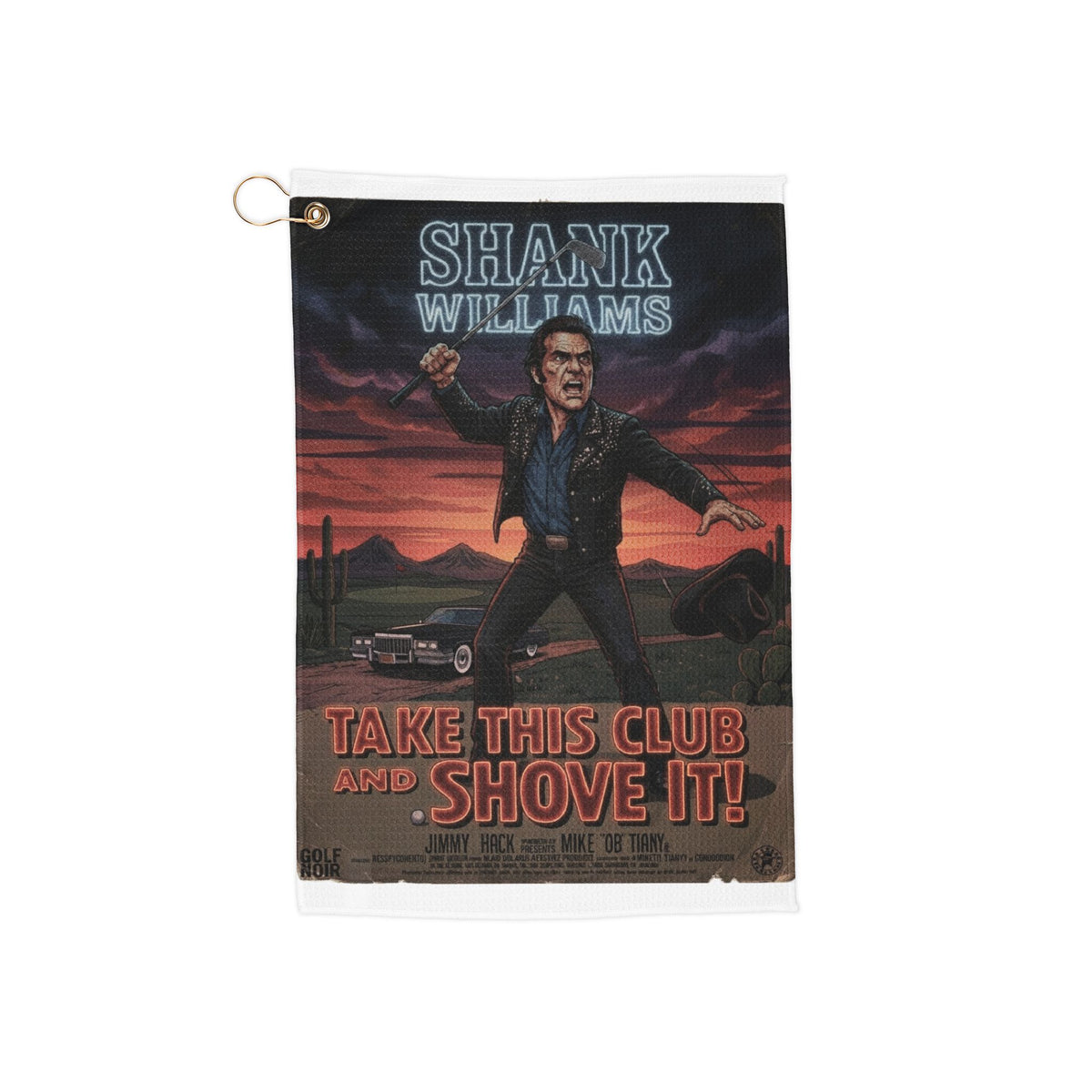 Take This Club and Shove It! Golf Noir Towel – Shank Williams Gear